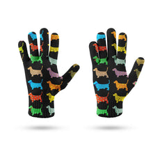 Load image into Gallery viewer, Colorful Basset Hound Silhouettes Touch Screen Gloves-Accessories-Accessories, Basset Hound, Dog Dad Gifts, Dog Mom Gifts, Gloves-8