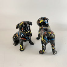 Load image into Gallery viewer, Image of standing and sitting black pug statues
