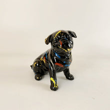 Load image into Gallery viewer, Front image of sitting black pug statue