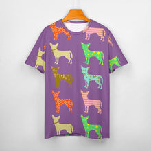 Load image into Gallery viewer, Colorful Chihuahua Silhouettes Love All Over Print Women&#39;s Cotton T-Shirt - 4 Colors-Apparel-Apparel, Chihuahua, Shirt, T Shirt-5
