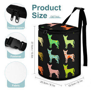 Colorful Chihuahua Silhouettes Multipurpose Car Storage Bag-Car Accessories-Bags, Car Accessories, Chihuahua-Black-4