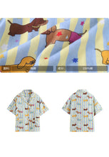 Load image into Gallery viewer, Colorful Dachshunds Striped Cotton Pajamas Set for Women-12