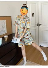 Load image into Gallery viewer, Colorful Dachshunds Striped Summer Cotton Pajamas Set for Women-Dachshund,Pajamas-1