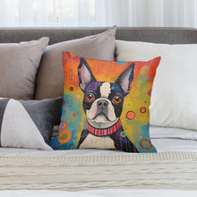 Load image into Gallery viewer, Colorful Dream Boston Terrier Plush Pillow Case-Cushion Cover-Boston Terrier, Dog Dad Gifts, Dog Mom Gifts, Home Decor, Pillows-2