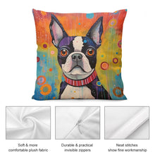 Load image into Gallery viewer, Colorful Dream Boston Terrier Plush Pillow Case-Cushion Cover-Boston Terrier, Dog Dad Gifts, Dog Mom Gifts, Home Decor, Pillows-5
