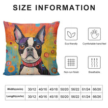 Load image into Gallery viewer, Colorful Dream Boston Terrier Plush Pillow Case-Cushion Cover-Boston Terrier, Dog Dad Gifts, Dog Mom Gifts, Home Decor, Pillows-6