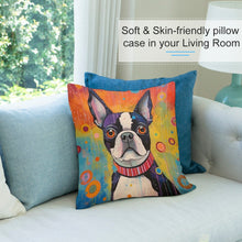 Load image into Gallery viewer, Colorful Dream Boston Terrier Plush Pillow Case-Cushion Cover-Boston Terrier, Dog Dad Gifts, Dog Mom Gifts, Home Decor, Pillows-7