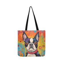 Load image into Gallery viewer, Colorful Dream Boston Terrier Shopping Tote Bag-Accessories-Accessories, Bags, Boston Terrier, Dog Dad Gifts, Dog Mom Gifts-ONESIZE-2