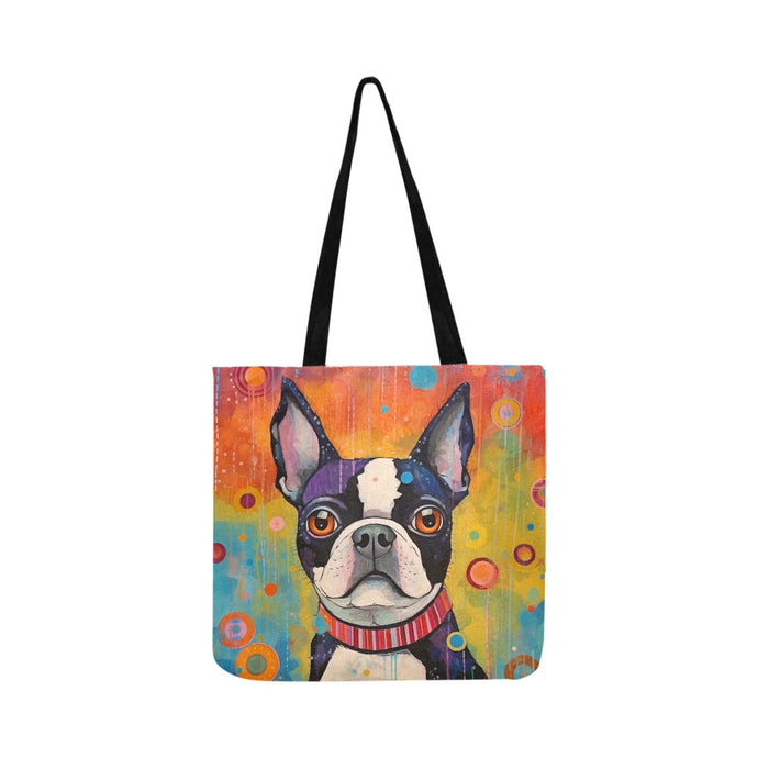 Colorful Dream Boston Terrier Shopping Tote Bag-Accessories-Accessories, Bags, Boston Terrier, Dog Dad Gifts, Dog Mom Gifts-ONESIZE-1