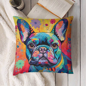 Colorful French Bulldog Tapestry Plush Pillow Case-Cushion Cover-Dog Dad Gifts, Dog Mom Gifts, French Bulldog, Home Decor, Pillows-4