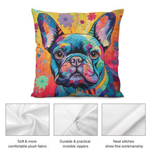 Load image into Gallery viewer, Colorful French Bulldog Tapestry Plush Pillow Case-Cushion Cover-Dog Dad Gifts, Dog Mom Gifts, French Bulldog, Home Decor, Pillows-5