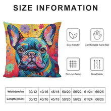 Load image into Gallery viewer, Colorful French Bulldog Tapestry Plush Pillow Case-Cushion Cover-Dog Dad Gifts, Dog Mom Gifts, French Bulldog, Home Decor, Pillows-6