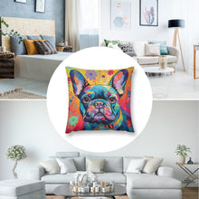 Load image into Gallery viewer, Colorful French Bulldog Tapestry Plush Pillow Case-Cushion Cover-Dog Dad Gifts, Dog Mom Gifts, French Bulldog, Home Decor, Pillows-8