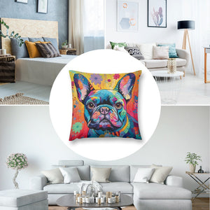 Colorful French Bulldog Tapestry Plush Pillow Case-Cushion Cover-Dog Dad Gifts, Dog Mom Gifts, French Bulldog, Home Decor, Pillows-8