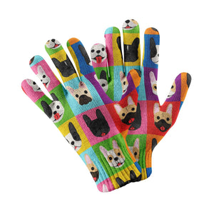 Colorful Frenchie Love Touch Screen Gloves-Accessories-Accessories, Dog Dad Gifts, Dog Mom Gifts, French Bulldog, Gloves-6