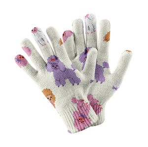 Colorful Poodles in Playful Poses Touch Screen Gloves-Accessories-Accessories, Dog Dad Gifts, Dog Mom Gifts, Gloves-4