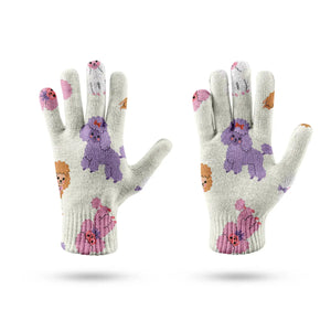 Colorful Poodles in Playful Poses Touch Screen Gloves-Accessories-Accessories, Dog Dad Gifts, Dog Mom Gifts, Gloves-5