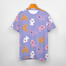 Load image into Gallery viewer, Colorful Poodles in Playful Poses Women's Cotton T-Shirt-Apparel--44