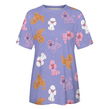 Load image into Gallery viewer, Colorful Poodles in Playful Poses Women's Cotton T-Shirt-Apparel--31