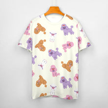 Load image into Gallery viewer, Colorful Poodles in Playful Poses Women's Cotton T-Shirt-Apparel--5