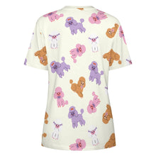 Load image into Gallery viewer, Colorful Poodles in Playful Poses Women's Cotton T-Shirt-Apparel--2