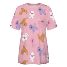 Load image into Gallery viewer, Colorful Poodles in Playful Poses Women's Cotton T-Shirt-Apparel--14