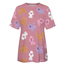 Load image into Gallery viewer, Colorful Poodles in Playful Poses Women's Cotton T-Shirt-Apparel--12