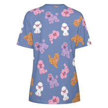Load image into Gallery viewer, Colorful Poodles in Playful Poses Women's Cotton T-Shirt-Apparel--20