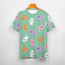 Load image into Gallery viewer, Colorful Poodles in Playful Poses Women's Cotton T-Shirt-Apparel--27