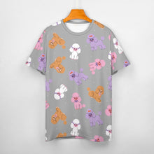 Load image into Gallery viewer, Colorful Poodles in Playful Poses Women's Cotton T-Shirt-Apparel--37