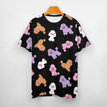 Load image into Gallery viewer, Colorful Poodles in Playful Poses Women's Cotton T-Shirt-Apparel--43