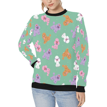 Colorful Poodles Love Sweatshirt For Women Mint Green S 360x