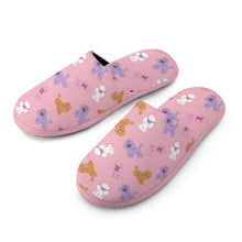 Load image into Gallery viewer, Colorful Poodles Love Women's Cotton Mop Slippers-11