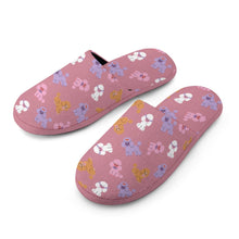 Load image into Gallery viewer, Colorful Poodles Love Women's Cotton Mop Slippers-13