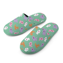 Load image into Gallery viewer, Colorful Poodles Love Women's Cotton Mop Slippers-27