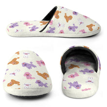 Load image into Gallery viewer, Colorful Poodles Love Women's Cotton Mop Slippers-2