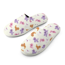 Load image into Gallery viewer, Colorful Poodles Love Women's Cotton Mop Slippers-4
