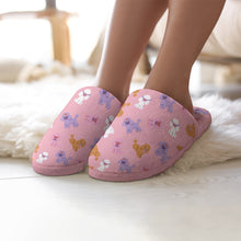 Load image into Gallery viewer, Colorful Poodles Love Women's Cotton Mop Slippers-8