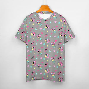 Colorful Westie Love All Over Print Women's Cotton T-Shirt - 5 Colors-Apparel-Apparel, Shirt, T Shirt, West Highland Terrier-15