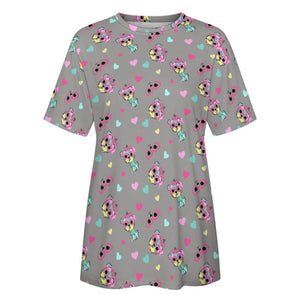 Colorful Westie Love All Over Print Women's Cotton T-Shirt - 5 Colors-Apparel-Apparel, Shirt, T Shirt, West Highland Terrier-16