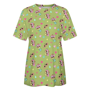 Colorful Westie Love All Over Print Women's Cotton T-Shirt - 5 Colors-Apparel-Apparel, Shirt, T Shirt, West Highland Terrier-17
