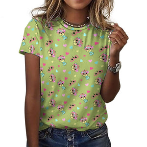 Colorful Westie Love All Over Print Women's Cotton T-Shirt - 5 Colors-Apparel-Apparel, Shirt, T Shirt, West Highland Terrier-20