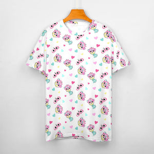 Colorful Westie Love All Over Print Women's Cotton T-Shirt - 5 Colors-Apparel-Apparel, Shirt, T Shirt, West Highland Terrier-2