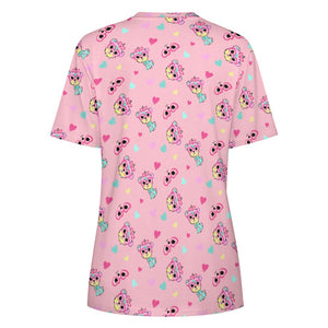 Colorful Westie Love All Over Print Women's Cotton T-Shirt - 5 Colors-Apparel-Apparel, Shirt, T Shirt, West Highland Terrier-7