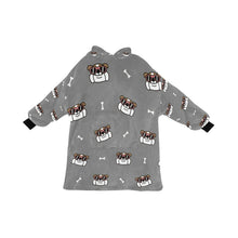 Load image into Gallery viewer, Coolest English Bulldog Love Blanket Hoodie for Women-Apparel-Apparel, Blankets-Gray-ONE SIZE-11