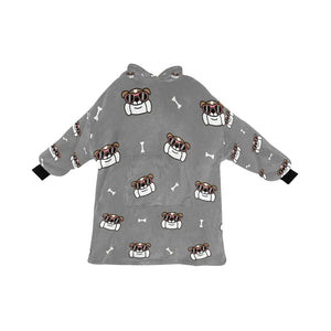 Coolest English Bulldog Love Blanket Hoodie for Women-Apparel-Apparel, Blankets-Gray-ONE SIZE-11