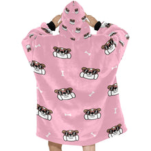 Load image into Gallery viewer, Coolest English Bulldog Love Blanket Hoodie for Women-Apparel-Apparel, Blankets-4