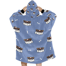 Load image into Gallery viewer, Coolest English Bulldog Love Blanket Hoodie for Women-Apparel-Apparel, Blankets-8