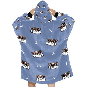Coolest English Bulldog Love Blanket Hoodie for Women-Apparel-Apparel, Blankets-8