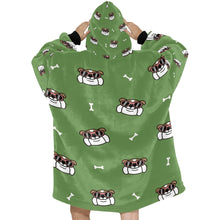 Load image into Gallery viewer, Coolest English Bulldog Love Blanket Hoodie for Women-Apparel-Apparel, Blankets-12
